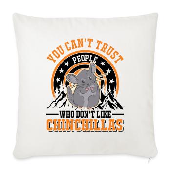 Chinchilla Gift Woolly Mouse Short-tailed Chinchilla - Sofa pillowcase 17,3'' x 17,3'' (45 x 45 cm) - natural white - Front