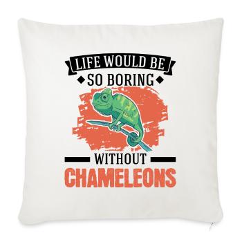 Chameleon Cadeau Caméléon - Housse de coussin décorative 45 x 45 cm - blanc nature - Devant