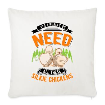 Silk Chicken Cadeau Silkie Chicken - Housse de coussin décorative 45 x 45 cm - blanc nature - Devant