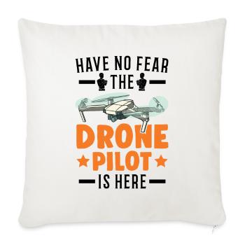 Drohne Geschenk Drohnenpilot Quadrocopter - Sofakissenbezug 45 x 45 cm - Naturweiß  - Vorne