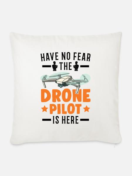 Drone Gift Drone Piloot Quadcopter - Sierkussenhoes, 45 x 45 cm - natuurwit