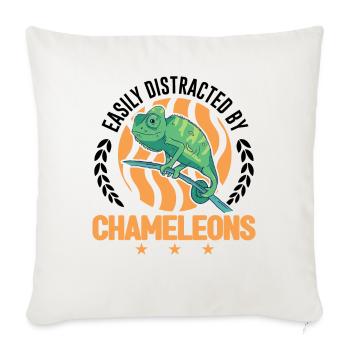 Facilement distrait par chameleons Chameleon - Housse de coussin décorative 45 x 45 cm - blanc nature - Devant