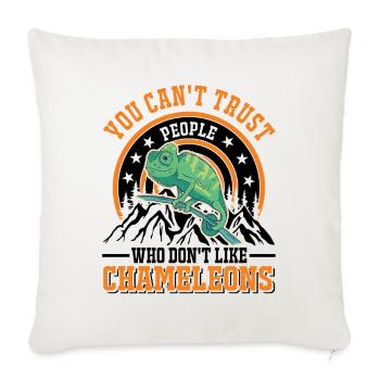 Chameleon Cadeau Caméléon - Housse de coussin décorative 45 x 45 cm - blanc nature - Devant