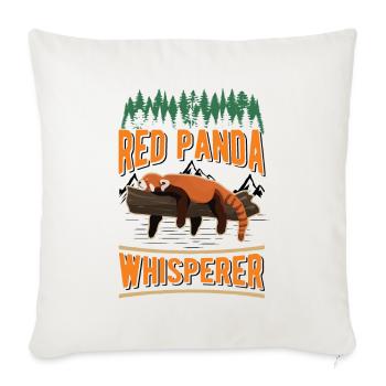 Chuchoteur de panda roux - Housse de coussin décorative 45 x 45 cm - blanc nature - Devant