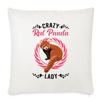 Crazy Red Panda lady Roter Panda - Sofa pillowcase 17,3'' x 17,3'' (45 x 45 cm) - natural white - Front