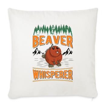 Biber Flüsterer Castor Chuchoteur - Housse de coussin décorative 45 x 45 cm - blanc nature - Devant