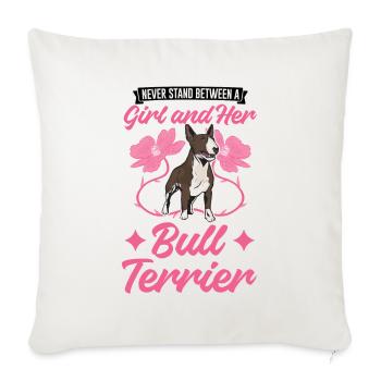 Bull Terrier Fille Miniature Bull Terrier - Housse de coussin décorative 45 x 45 cm - blanc nature - Devant