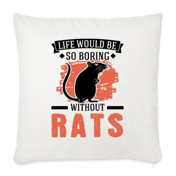 Rat Gift Domestic Rat Rat Owner - Sofa pillowcase 17,3'' x 17,3'' (45 x 45 cm) - natural white - Front