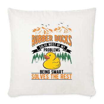 Canard en caoutchouc Cadeau Canard Grinçant Canard Bain Canard - Housse de coussin décorative 45 x 45 cm - blanc nature - Devant