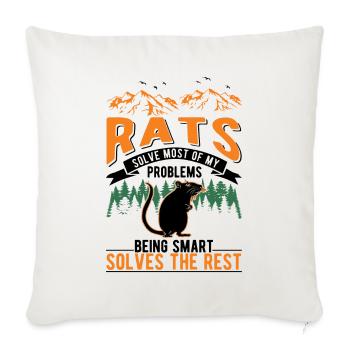 Rat Cadeau Domestique Rat Rat Propriétaire - Housse de coussin décorative 45 x 45 cm - blanc nature - Devant