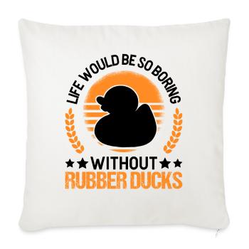 Canard en caoutchouc Cadeau Canard Grinçant Canard Bain Canard - Housse de coussin décorative 45 x 45 cm - blanc nature - Devant