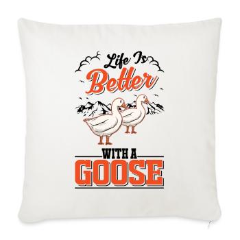 Life is better with a Goose Goose Breeder Goose - Sofa pillowcase 17,3'' x 17,3'' (45 x 45 cm) - natural white - Front