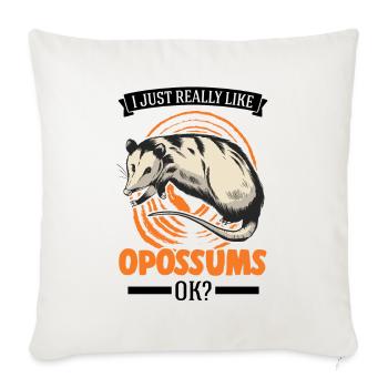 J’aime beaucoup Opossums Possum Beutelratte - Housse de coussin décorative 45 x 45 cm - blanc nature - Devant