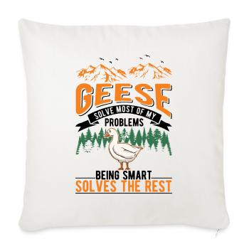 Oies Cadeau oie Amateurs Éleveurs d’oies Éleveurs d’oies - Housse de coussin décorative 45 x 45 cm - blanc nature - Devant