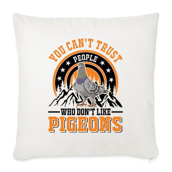 Pigeon Cadeau Pigeon Colombier Plus Chic Pigeon Voyageur - Housse de coussin décorative 45 x 45 cm - blanc nature - Devant