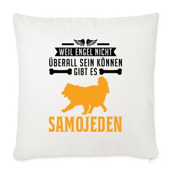 Samojede Engel Schlittenhund Samojeden - Sofakissenbezug 45 x 45 cm - Naturweiß  - Vorne