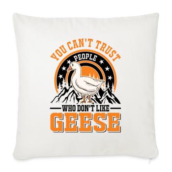 Oies Cadeau oie Amateurs Éleveurs d’oies Éleveurs d’oies - Housse de coussin décorative 45 x 45 cm - blanc nature - Devant