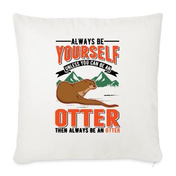 Otter Fischotter Seeotter - Sofakissenbezug 45 x 45 cm - Naturweiß  - Vorne