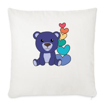 Rainbow Hearts Pride LGBTQ Mignons Animaux Ours - Housse de coussin décorative 45 x 45 cm - blanc nature - Devant