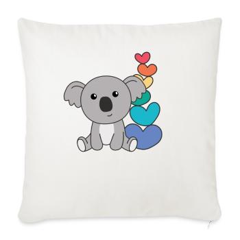 coeurs arc-en-ciel fierté LGBTQ animaux mignons koala - Housse de coussin décorative 45 x 45 cm - blanc nature - Devant