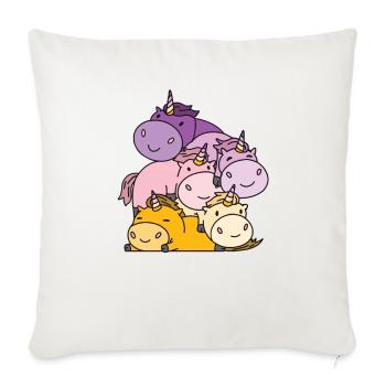 Trixic Flag Pride LGBTQ süße Einhorn - Sofakissenbezug 45 x 45 cm - Naturweiß  - Vorne