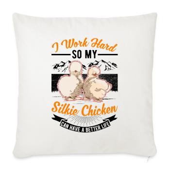 Silk Chicken Retraité Silkie Chicken Grand-père - Housse de coussin décorative 45 x 45 cm - blanc nature - Devant