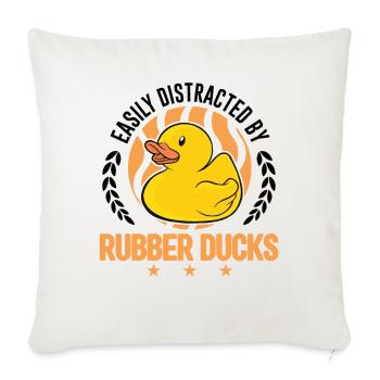 Facilement distrait par Rubber Ducks Rubber Duck - Housse de coussin décorative 45 x 45 cm - blanc nature - Devant