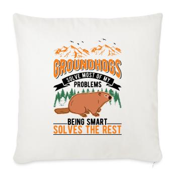 Murmeltier Groundhog Marmot Waldmurmeltier - Sofa pillowcase 17,3'' x 17,3'' (45 x 45 cm) - natural white - Front