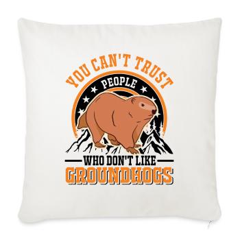 Murmeltier Groundhog Marmot Waldmurmeltier - Sofa pillowcase 17,3'' x 17,3'' (45 x 45 cm) - natural white - Front