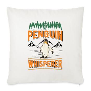 Penguin Whisperer Penguin - Sofa pillowcase 17,3'' x 17,3'' (45 x 45 cm) - natural white - Front