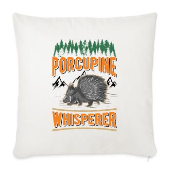Chuchoteur de porc-épic - Housse de coussin décorative 45 x 45 cm - blanc nature - Devant