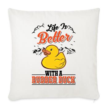 La vie est meilleure avec un Rubber Duck Gummiente - Housse de coussin décorative 45 x 45 cm - blanc nature - Devant