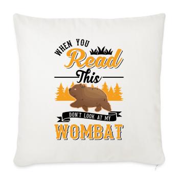 Cadeau Wombat australien - Housse de coussin décorative 45 x 45 cm - blanc nature - Devant