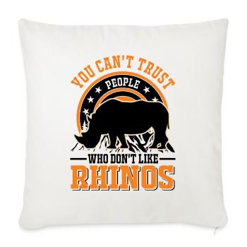 Rhinocéros Cadeau Rhinocéros - Housse de coussin décorative 45 x 45 cm - blanc nature - Devant