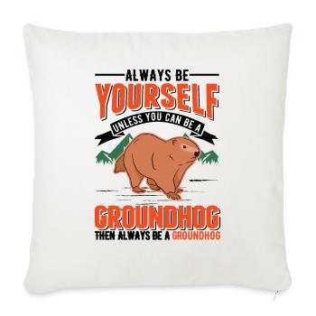 Murmeltier Groundhog Marmot Waldmurmeltier - Sofa pillowcase 17,3'' x 17,3'' (45 x 45 cm) - natural white - Front