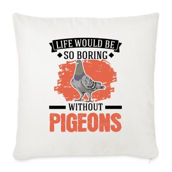 Pigeon Cadeau Pigeon Colombier Plus Chic Pigeon Voyageur - Housse de coussin décorative 45 x 45 cm - blanc nature - Devant