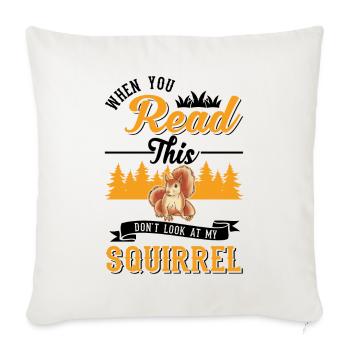 Cadeau Écureuil Gris Écureuil - Housse de coussin décorative 45 x 45 cm - blanc nature - Devant