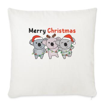 Koala Animaux de Noël Koalas Joyeux Noël - Housse de coussin décorative 45 x 45 cm - blanc nature - Devant