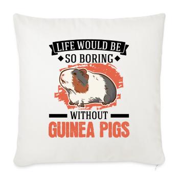 Cochon d’Inde Cadeau Cochon d’Inde - Housse de coussin décorative 45 x 45 cm - blanc nature - Devant