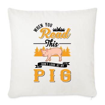 Pig Gift Farmer Pigs - Sofa pillowcase 17,3'' x 17,3'' (45 x 45 cm) - natural white - Front