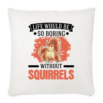 Cadeau Écureuil Écureuil Gris Écureuil - Housse de coussin décorative 45 x 45 cm - blanc nature - Devant