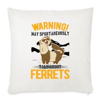 Peut parler spontanément de Furets Frettchen - Housse de coussin décorative 45 x 45 cm - blanc nature - Devant