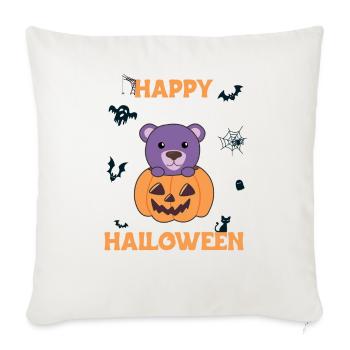Bear in pumpkin cute bears Happy Halloween - Sofa pillowcase 17,3'' x 17,3'' (45 x 45 cm) - natural white - Front