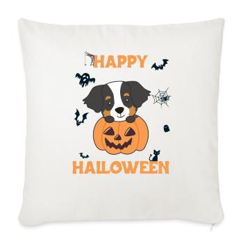Bernese Mountain Dog in Pumpkin Dogs Happy Halloween - Sofa pillowcase 17,3'' x 17,3'' (45 x 45 cm) - natural white - Front