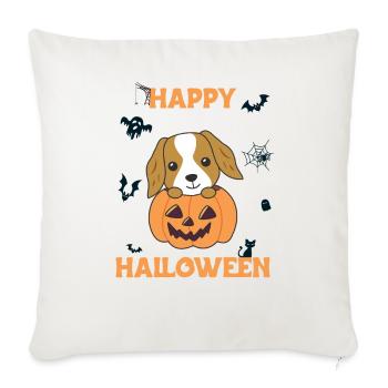 Cocker Spaniel Pumpkin Cute Dogs Happy Halloween - Sofa pillowcase 17,3'' x 17,3'' (45 x 45 cm) - natural white - Front