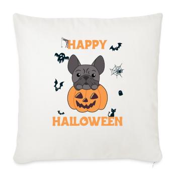 French Bulldog Pumpkin Cute Dogs Happy Halloween - Sofa pillowcase 17,3'' x 17,3'' (45 x 45 cm) - natural white - Front
