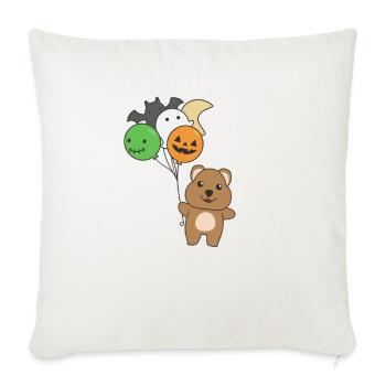 Quokka Halloween Ballons Enfants Animaux Mignons - Housse de coussin décorative 45 x 45 cm - blanc nature - Devant