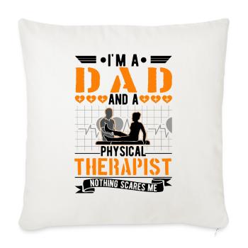 Physiotherapist Father Physiotherapy Papa Physio - Sofa pillowcase 17,3'' x 17,3'' (45 x 45 cm) - natural white - Front