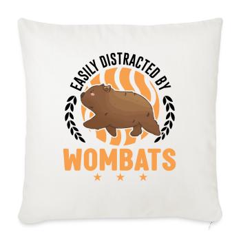Easily distracted by Wombats - Sofakissenbezug 45 x 45 cm - Naturweiß  - Vorne