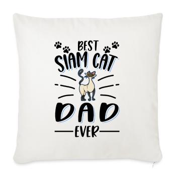 Siamese Cat Papa Siam Cat Dad Siamese Cat - Sofa pillowcase 17,3'' x 17,3'' (45 x 45 cm) - natural white - Front